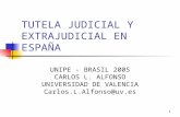 1 TUTELA JUDICIAL Y EXTRAJUDICIAL EN ESPAÑA UNIPE - BRASIL 2005 CARLOS L. ALFONSO UNIVERSIDAD DE VALENCIA Carlos.L.Alfonso@uv.es.
