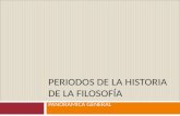PERIODOS DE LA HISTORIA DE LA FILOSOFÍA PANORÁMICA GENERAL.