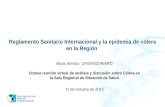 Pan American Health Organization Reglamento Sanitario Internacional y la epidemia de cólera en la Región Maria Almiron, OPS/HSD/IR/ARO Octava reunión virtual.