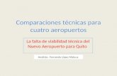 Comparaciones técnicas para cuatro aeropuertos La falta de viabilidad técnica del Nuevo Aeropuerto para Quito Analista : Fernando López Mateus.