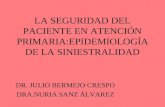 LA SEGURIDAD DEL PACIENTE EN ATENCIÓN PRIMARIA:EPIDEMIOLOGÍA DE LA SINIESTRALIDAD DR. JULIO BERMEJO CRESPO DRA.NURIA SANZ ÁLVAREZ.
