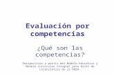 Evaluación por competencias ¿Qué son las competencias? Perspectivas a partir del Modelo Educativo y Modelo Curricular Integral para Nivel de Licenciatura.