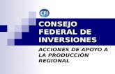 CONSEJO FEDERAL DE INVERSIONES ACCIONES DE APOYO A LA PRODUCCIÓN REGIONAL.