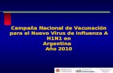 Campaña Nacional de Vacunación para el Nuevo Virus de Influenza A H1N1 en Argentina Argentina Año 2010.