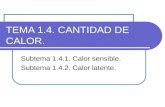 TEMA 1.4. CANTIDAD DE CALOR. Subtema 1.4.1. Calor sensible. Subtema 1.4.2. Calor latente