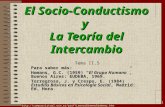 Http://campusvirtual.ucm.es/prof/LeonorGimenoGiménez.html 1 El Socio-Conductismo y La Teoría del Intercambio Tema II.5 Para saber más: Homans, G.C. (1959)