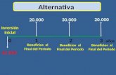 Alternativa 0 1 2 3 años Inversión Inicial 20.00030.000 20.000 65.000 Beneficios al Final del Período.