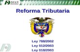 Reforma Tributaria Ley 788/2002 Ley 812/2003 Ley 818/2003.
