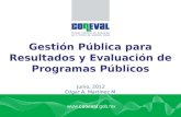 Www.coneval.gob.mx Junio, 2012 Edgar A. Martínez M. Gestión Pública para Resultados y Evaluación de Programas Públicos.
