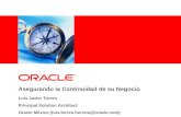 Asegurando la Continuidad de su Negocio Luis Javier Torres Principal Solution Architect Oracle México (luis.torres.herrera@oracle.com)