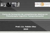 Prof.: Lic. Fabián Olaz 2010 Curso de formación de competencias básicas en Psicoterapia Cognitivo Comportamental.