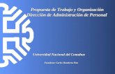 Propuesta de Trabajo y Organización Dirección de Administración de Personal Propuesta de Trabajo y Organización Dirección de Administración de Personal.