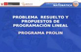 PROBLEMA RESUELTO Y PROPUESTOS DE PROGRAMACIÓN LINEAL PROGRAMA PROLIN.