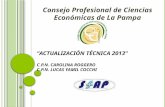 ACTUALIZACIÓN TÉCNICA 2013 C.P.N. C AROLINA R OGGERO C.P.N. L UCAS Y AMIL C OCCHI Consejo Profesional de Ciencias Económicas de La Pampa.