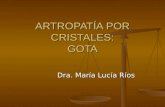ARTROPATÍA POR CRISTALES: GOTA Dra. María Lucía Ríos.