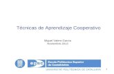 1 Técnicas de Aprendizaje Cooperativo Miguel Valero-García Noviembre 2013.