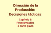 Dirección de la Producción: Decisiones tácticas Capítulo 5: Programación a corto plazo.