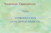 Sistemas Operativos Tema: INTRODUCCIÓN CONCEPTOS BÁSICOS.