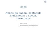 Ancho de banda, contenido multimedia y nuevas terminales Mario Tascón Director General de Prisacom.com.