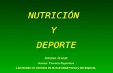 NUTRICIÓN Y DEPORTE Antonio Brunet Asesor Técnico-Deportivo Licenciado en Ciencias de la Actividad Física y del Deporte.