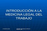 Dr. Gabriel Scarabotti UNC- ESSA - Especialización en Medicina Legal 2009 - 2010 INTRODUCCIÓN A LA MEDICINA LEGAL DEL TRABAJO.
