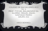 COLEGIO DE BACHILLERES #13 TIC 2 PROF: ITZCHEL BALANZARIO SIL ALUMNO: MIGUEL ANGEL SANTIAGO PEDRO GRUPO 252 «KICK BOXING»