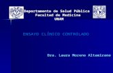 Departamento de Salud Pública Facultad de Medicina UNAM ENSAYO CLÍNICO CONTROLADO Dra. Laura Moreno Altamirano.