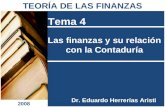 Las finanzas y su relación con la Contaduría Tema 4 Dr. Eduardo Herrerías Aristi TEORÍA DE LAS FINANZAS 2008.