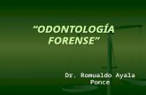 ODONTOLOGÍA FORENSE Dr. Romualdo Ayala Ponce. Odontología Forense Es la aplicación de los conocimientos odontológicos con fines de identificación y de.