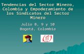 Tendencias del Sector Minero, Colombia y Empoderamiento de los Sindicatos del Sector Minero Julio 8, 9 y 10 Bogotá, Colombia.