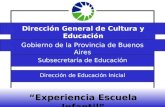 Dirección General de Cultura y Educación Gobierno de la Provincia de Buenos Aires Subsecretaría de Educación Dirección de Educación Inicial Experiencia.