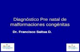 Diagnóstico Pre natal de malformaciones congénitas Dr. Francisco Saitua D.