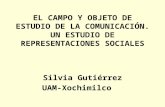 EL CAMPO Y OBJETO DE ESTUDIO DE LA COMUNICACIÓN. UN ESTUDIO DE REPRESENTACIONES SOCIALES Silvia Gutiérrez UAM-Xochimilco.
