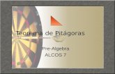 Teorema de Pitgoras Pre-Algebra ALCOS 7 Temas de la lecci³n B©isbol Definiciones Teorema de Pitgoras El inverso del Teorema de Pitgoras Aplicaci³n