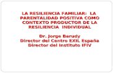 LA RESILIENCIA FAMILIAR: LA PARENTALIDAD POSITIVA COMO CONTEXTO PRODUCTOR DE LA RESILIENCIA INDIVIDUAL Dr. Jorge Barudy Director del Centro EXIL España.