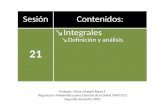 SesiónContenidos: 21 Integrales Definición y análisis. Profesor: Víctor Manuel Reyes F. Asignatura: Matemática para Ciencias de la Salud (MAT-011) Segundo.