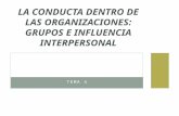 TEMA 4 LA CONDUCTA DENTRO DE LAS ORGANIZACIONES: GRUPOS E INFLUENCIA INTERPERSONAL.