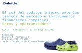El rol del auditor interno ante los riesgos de mercado e instrumentos financieros complejos. Retos y oportunidades CLAIN – Cartagena – 31 de mayo de 2011.