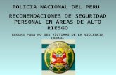 POLICIA NACIONAL DEL PERU RECOMENDACIONES DE SEGURIDAD PERSONAL EN ÁREAS DE ALTO RIESGO REGLAS PARA NO SER VÍCTIMAS DE LA VIOLENCIA URBANA.