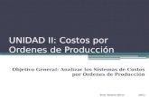 UNIDAD II: Costos por Ordenes de Producción Objetivo General: Analizar los Sistemas de Costos por Órdenes de Producción Prof. Román Riera 2012.