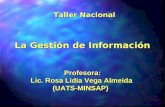 Taller Nacional La Gestión de Información Profesora: Lic. Rosa Lidia Vega Almeida (UATS-MINSAP)