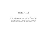 TEMA 15 LA HERENCIA BIOLÓGICA GENÉTICA MENDELIANA.