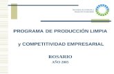 PROGRAMA DE PRODUCCIÓN LIMPIA y COMPETITIVIDAD EMPRESARIAL ROSARIO AÑO 2005 Secretaria de Ambiente y Desarrollo Sustentable.