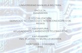 UNIVERSIDAD MANUELA BELTRÁN FACULTA: INGENIERÍA ESPECIALIZACIÓN: SERVICIOS TELEMÁTICO E INTERCONEXIONES DE REDES ASIGNATURA: APLICACIONES Y AMBIENTES TELEMÁTICOS.