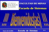 Enero 26-31/2004 Escuela de Sistemas 1-1 FACULTAD DE MINAS Escuela de Sistemas.