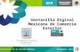 Ventanilla Digital Mexicana de Comercio Exterior Noviembre, 2011Subsecretaría de la Función Pública.