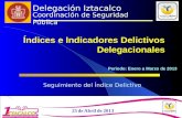 Delegación Iztacalco Coordinación de Seguridad Pública Seguimiento del Índice Delictivo Índices e Indicadores Delictivos Delegacionales Periodo: Enero.