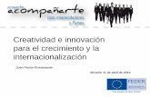 Creatividad e innovación para el crecimiento y la internacionalización. Juan Pastor Bustamante