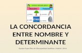 LA CONCORDANCIA ENTRE NOMBRE Y DETERMINANTE Equipo Específico de Discapacidad Auditiva. Madrid. 2014.