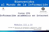 Bienvenidos al Mundo de la Información Curso CFG Información académica en internet Ámbito Tecnologías para el Cambio Sistema de Servicios de Información.